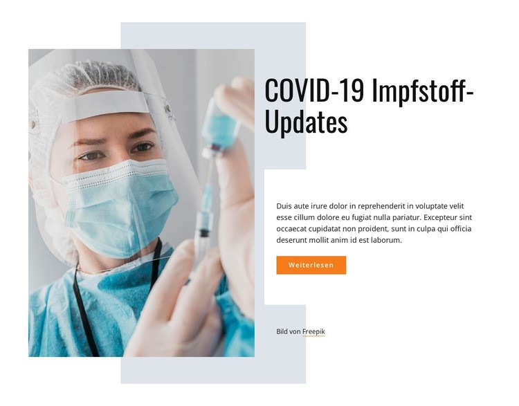 Covid-19 Impfung Website Builder-Vorlagen