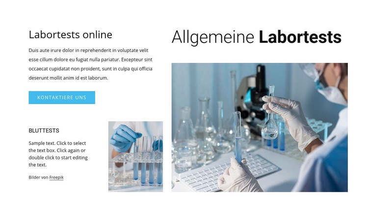 Gemeinsame Labortests Website-Modell