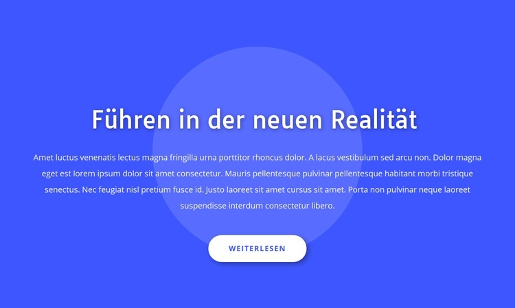 Führen in die neue Realität Website-Modell