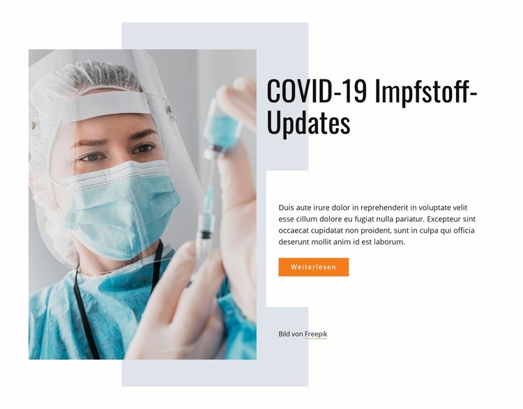 Covid-19 Impfung Landing Page