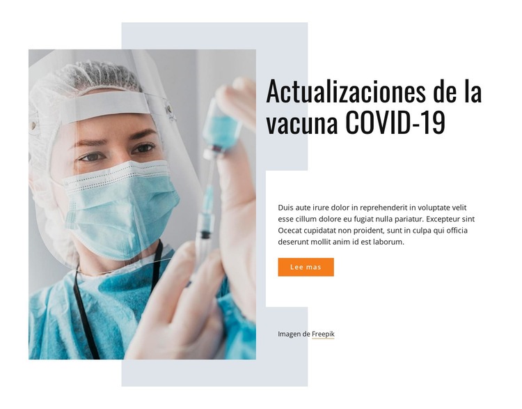 Vacuna para el COVID-19 Creador de sitios web HTML