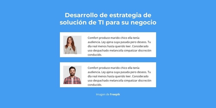 Mensajería de texto comercial Maqueta de sitio web