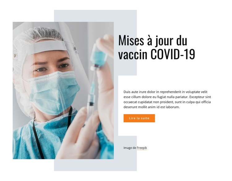 Vaccin contre le covid-19 Conception de site Web