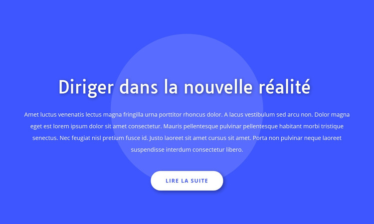 Diriger dans la nouvelle réalité Modèle HTML