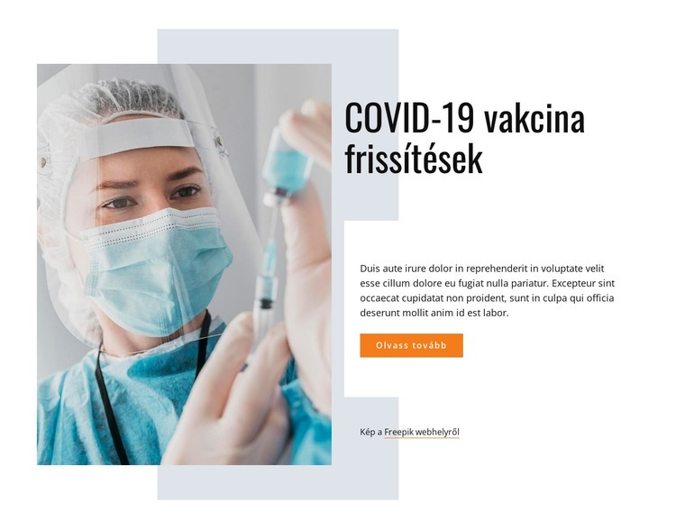 Covid-19 védőoltás Weboldal sablon