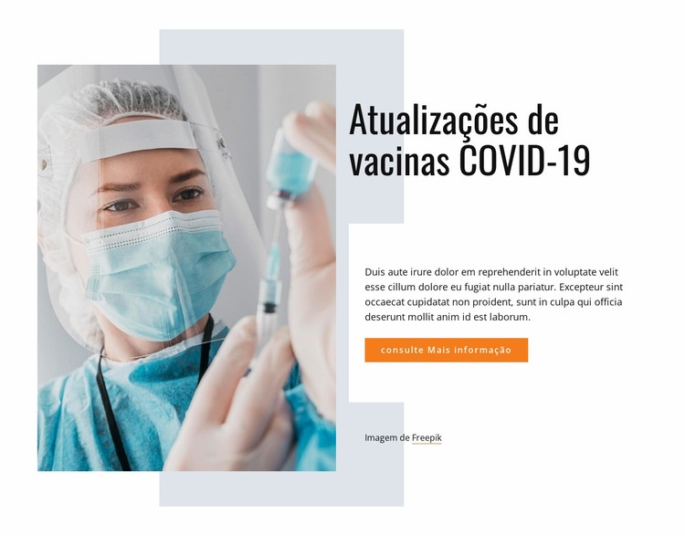 Vacina para o covid-19 Maquete do site