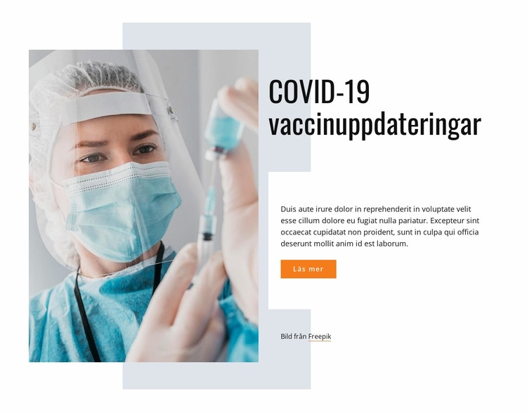 Covid-19 vaccin Hemsidedesign