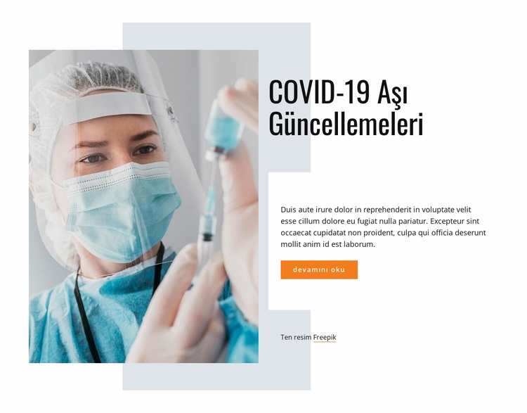 Kovid-19 aşısı Web sitesi tasarımı