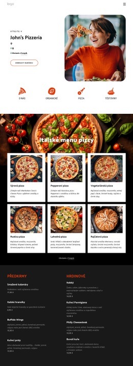 Připraveno K Použití Návrhu Webu Pro Pizzerie