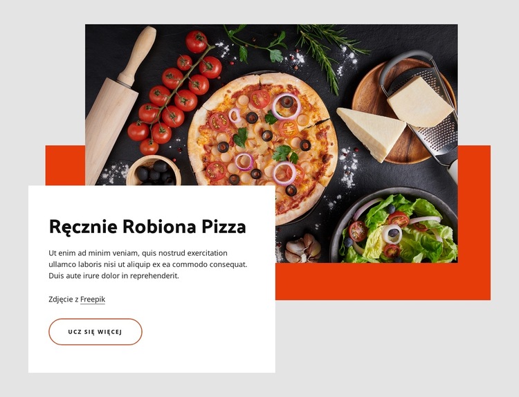 Własnoręcznie zrobiona pizza Szablon witryny sieci Web