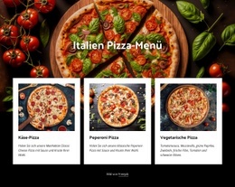 Italienische Pizzakarte