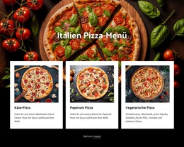 Benutzerdefinierte Schriftarten, Farben Und Grafiken Für Italienische Pizzakarte