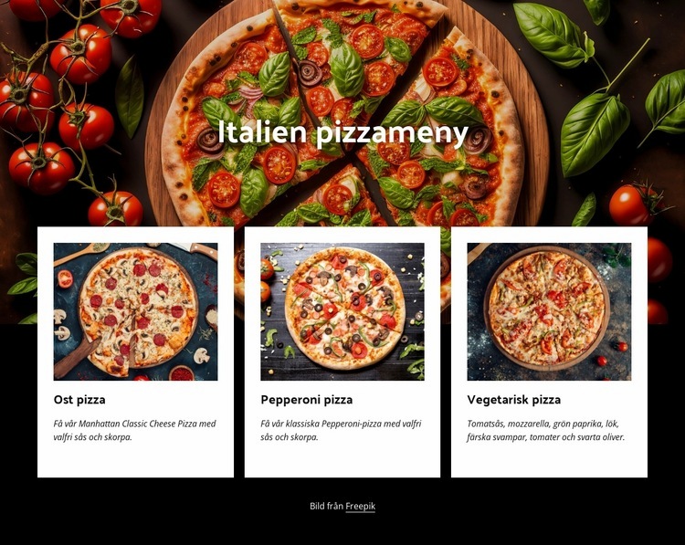 Italien pizzameny WordPress -tema