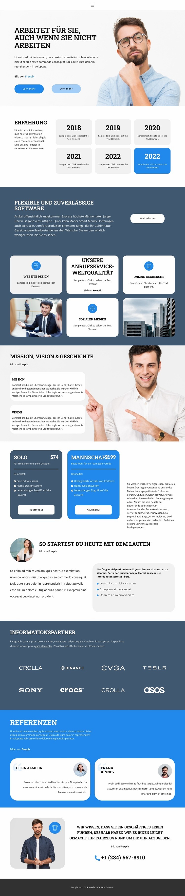 Choose your goal Landing Page