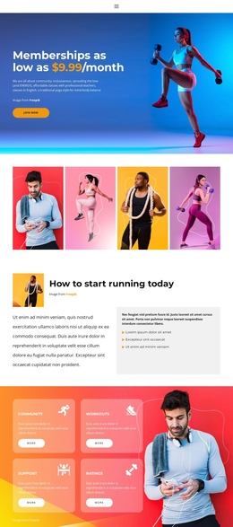 Sports Every Day - Free One Page Template