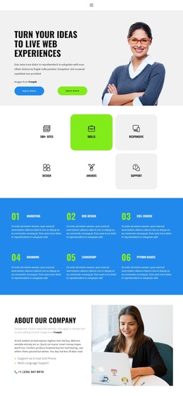 Responsive Web Template For Get Workout