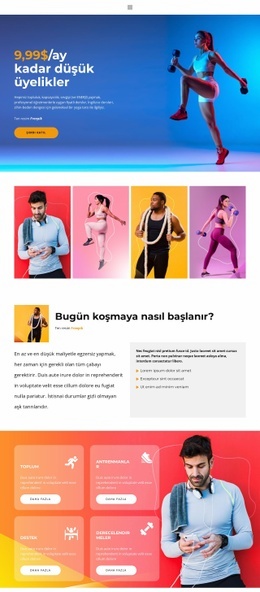 Her Gün Spor Için Çok Amaçlı Web Sitesi Modeli