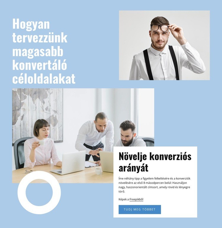 Növelje a céloldalt Weboldal tervezés