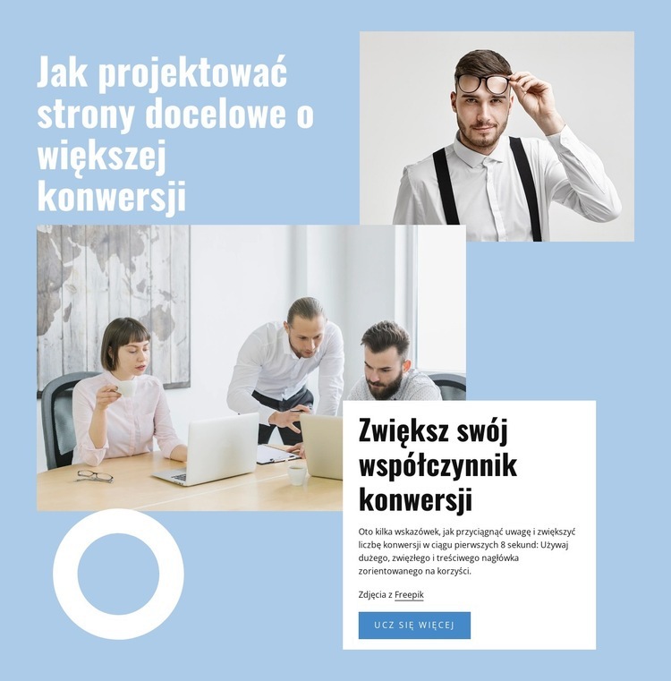 Wzmocnij swoją stronę docelową Projekt strony internetowej