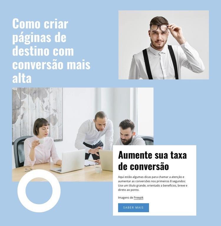 Impulsione sua página de destino Design do site