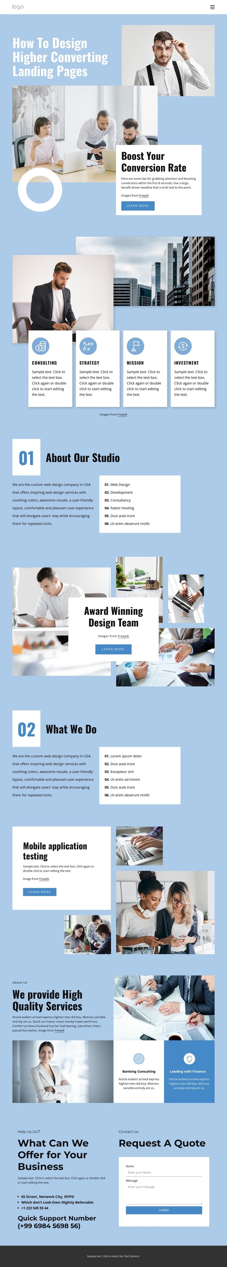 Digital marketing studio Web Page Design