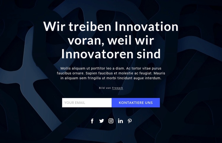 Wir treiben Innovationen voran Website Builder-Vorlagen