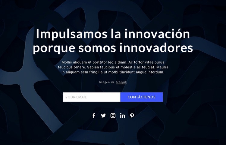 Impulsamos las innovaciones Creador de sitios web HTML