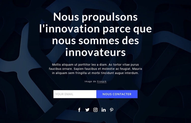 Nous propulsons les innovations Modèles de constructeur de sites Web