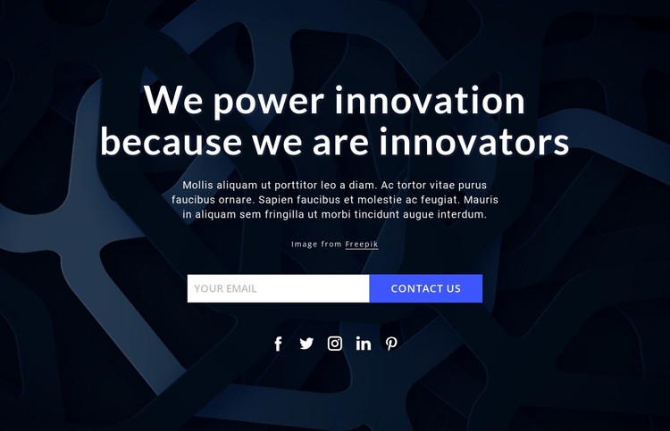 We power innovations Homepage Design