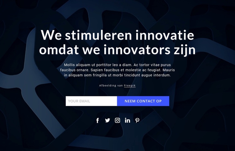 Wij stimuleren innovaties Website ontwerp