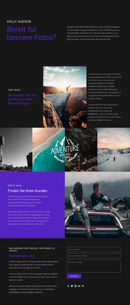 Reisen Und Fotografie - Kostenlos Herunterladbares Website-Design