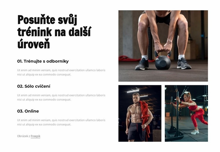 Posuňte svůj trénink na další úroveň Šablona HTML