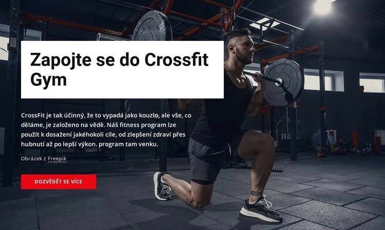 Připojte se k crossfit gymu Šablona HTML