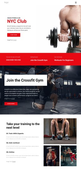 Web Page For Cross Fitness Club