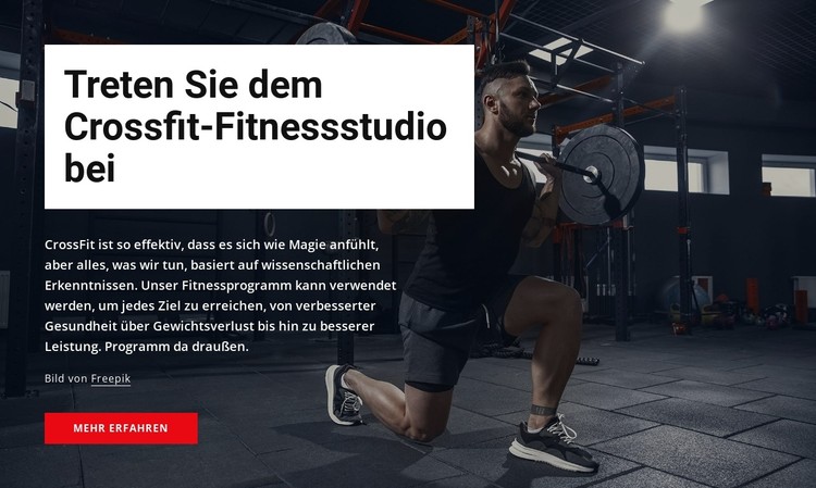 Treten Sie dem Crossfit-Fitnessstudio bei CSS-Vorlage