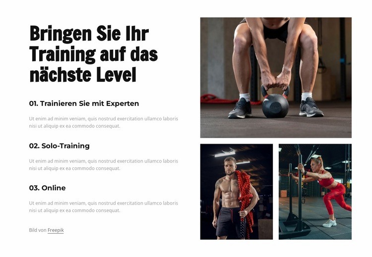 Bringen Sie Ihr Training auf das nächste Level HTML5-Vorlage