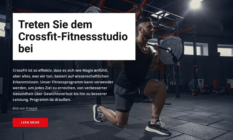 Treten Sie dem Crossfit-Fitnessstudio bei HTML5-Vorlage