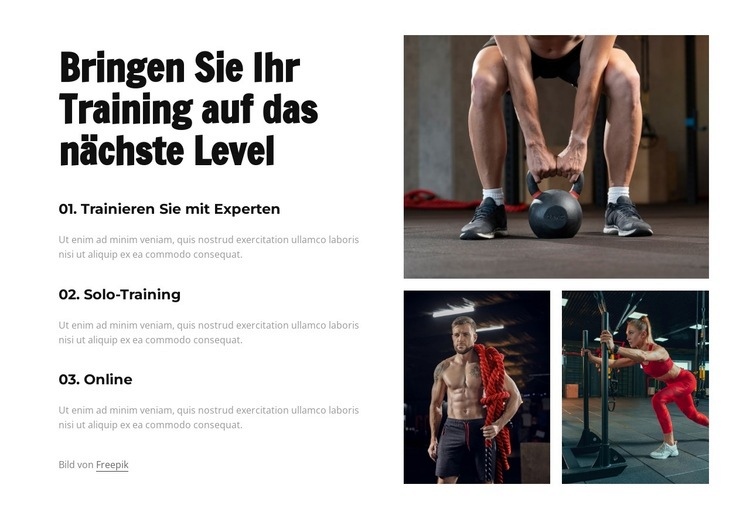 Bringen Sie Ihr Training auf das nächste Level Website Builder-Vorlagen