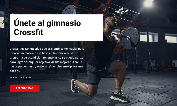 Apúntate al gimnasio de crossfit Plantilla CSS