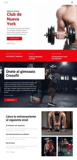 Club De Fitness Cruzado - Plantilla De Sitio Web Móvil
