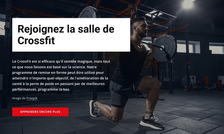 Rejoindre la salle de crossfit Créateur de site Web HTML