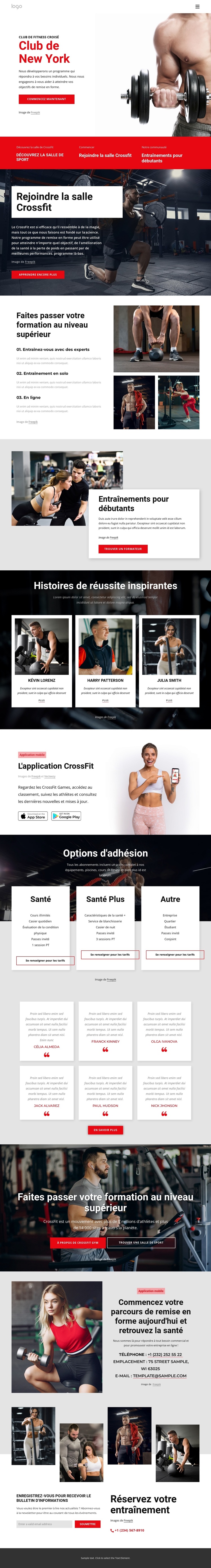 Club de fitness cross Thème WordPress