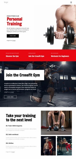 Web Page For Cross Fitness Club