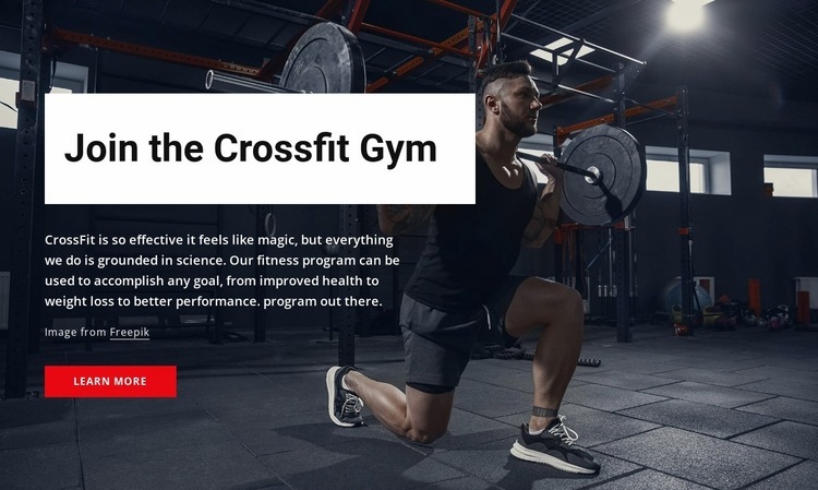 Join crossfit gym Homepage Design