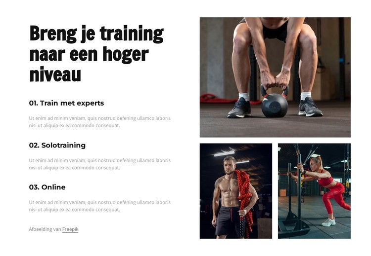 Breng je training naar een hoger niveau CSS-sjabloon