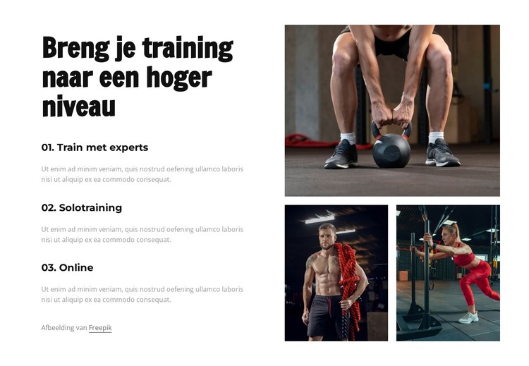 Breng je training naar een hoger niveau HTML-sjabloon