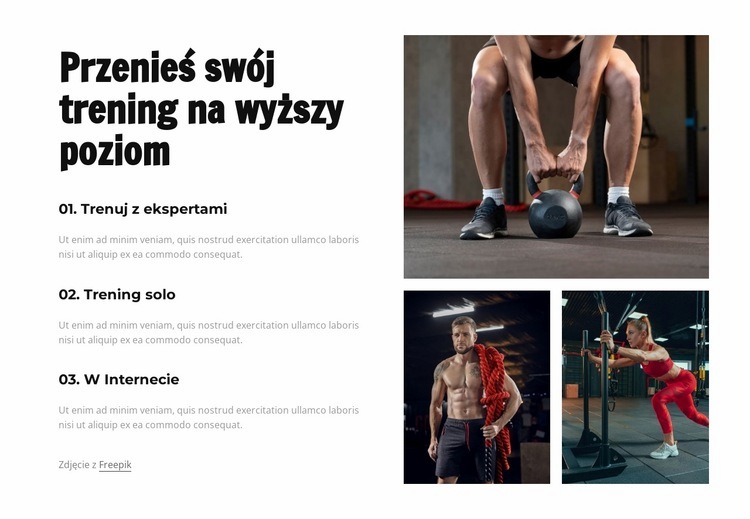 Przenieś swój trening na wyższy poziom Szablony do tworzenia witryn internetowych