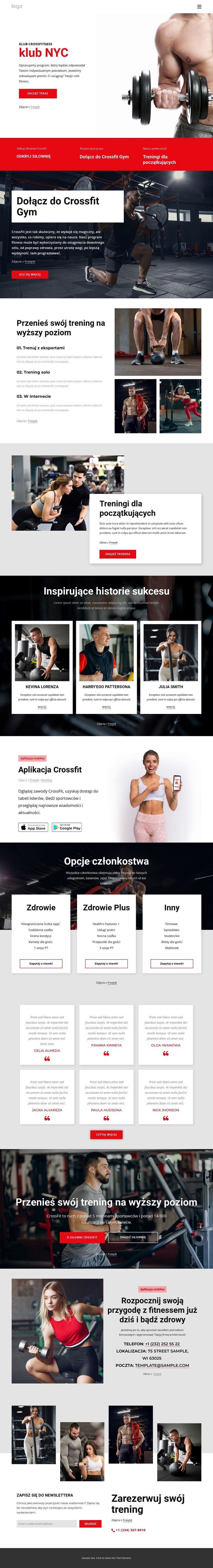 Klub crossfit Motyw WordPress