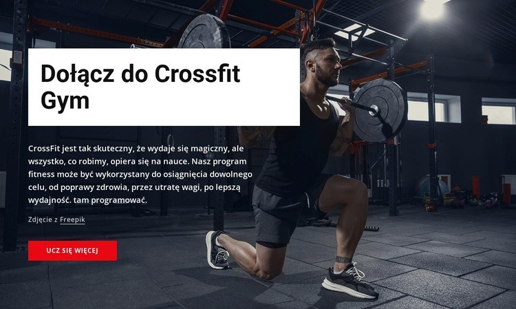 Dołącz do siłowni crossfit Projekt strony internetowej