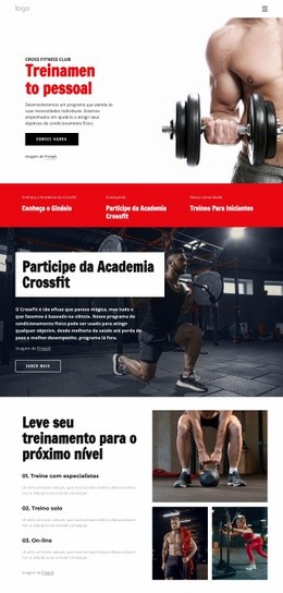 Clube De Fitness Cruzado - Modelo HTML5 Responsivo